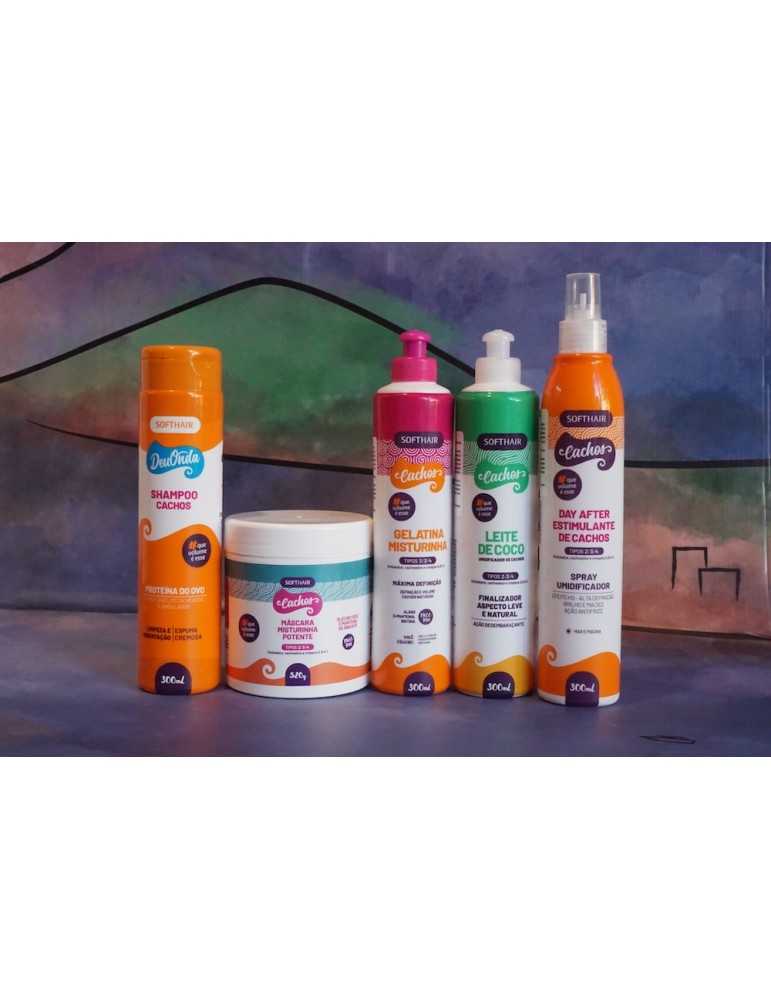 Kit completo para linha cacheada + poder do coco